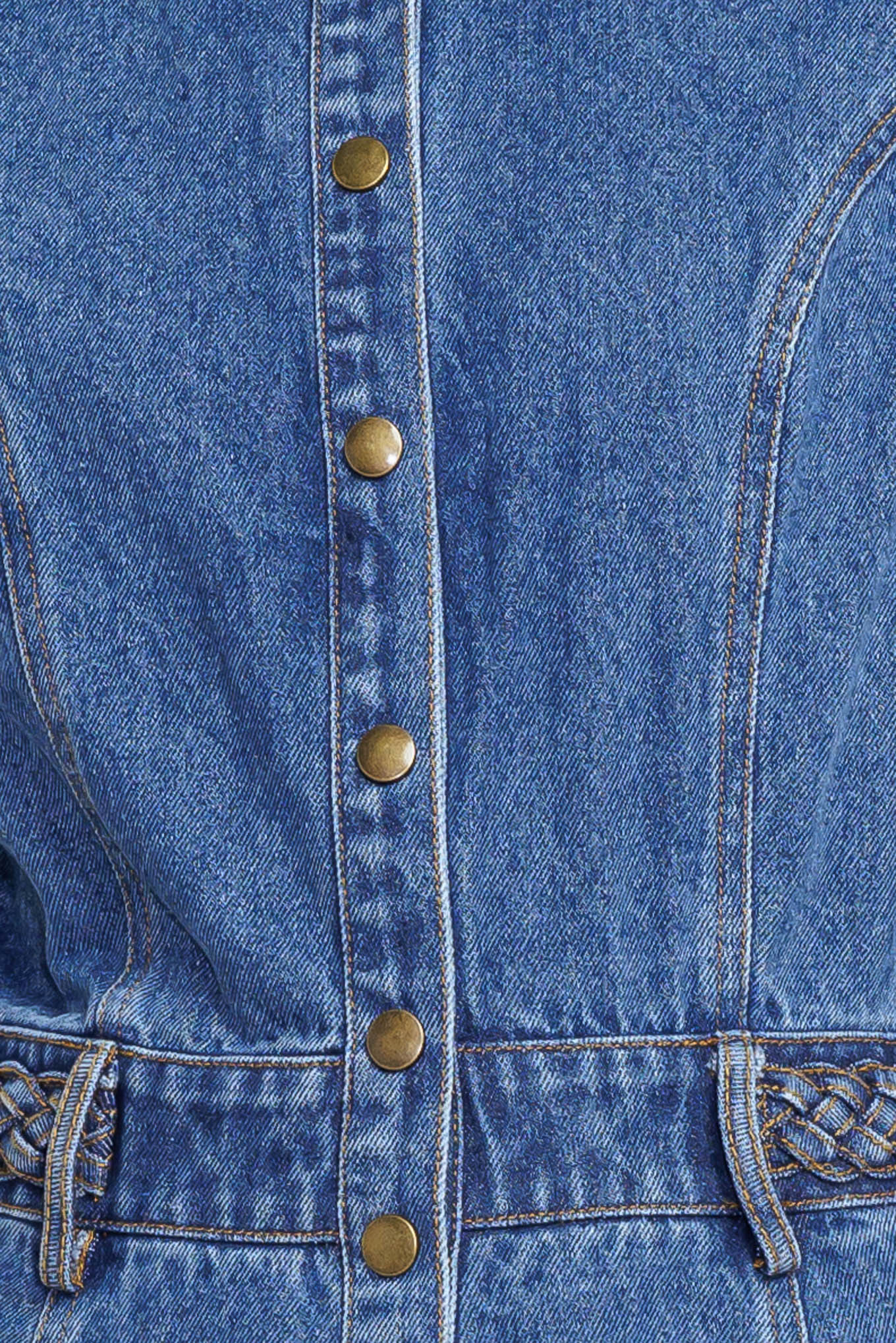 HIDDEN SMILE DENIM MIDI RESS Flying Tomato